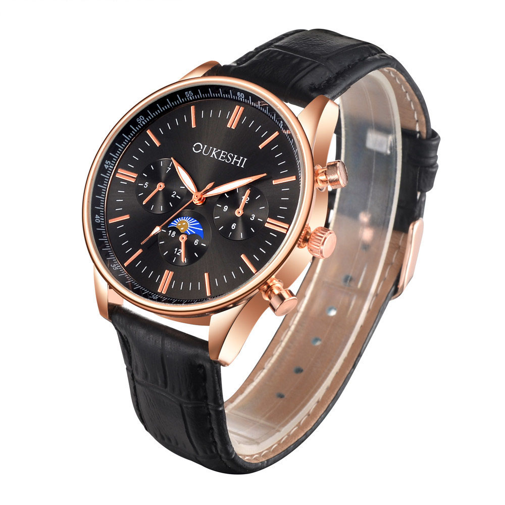 Mens Unique Fashion Casual Business Watches Quartz Waterproof Leather Band Wrist Watch for men 
