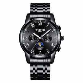 Mens Luxury Fashion Stainless Steel/Leather Band Casual Waterproof  Quartz Wrist Watch 