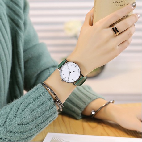 Womens Unique Quartz Movement Casual Leather Band Dress Wrist Watch with Simple Fashion Classic Design