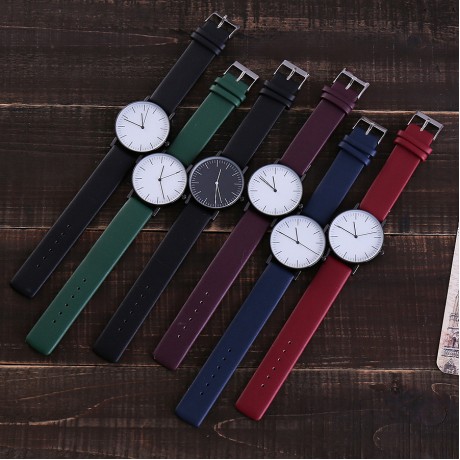 Womens Unique Quartz Movement Casual Leather Band Dress Wrist Watch with Simple Fashion Classic Design